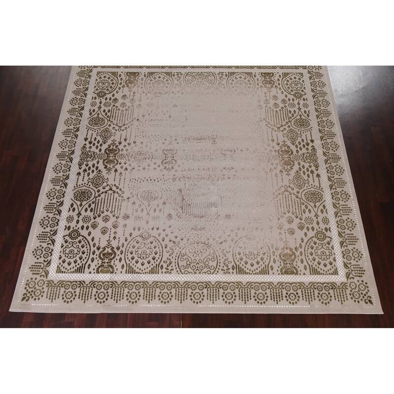 Turkish Geometric Damask Transitional Oriental Rug Home Decor Carpet