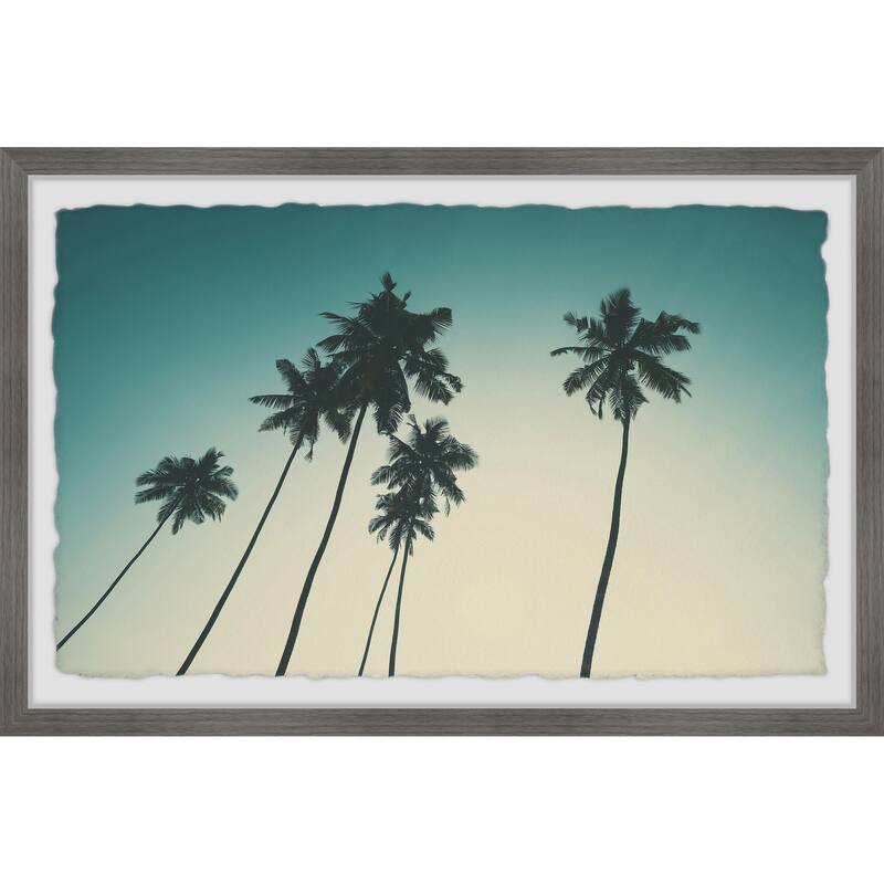 'Palm and the Blue Sky' Framed Painting Print