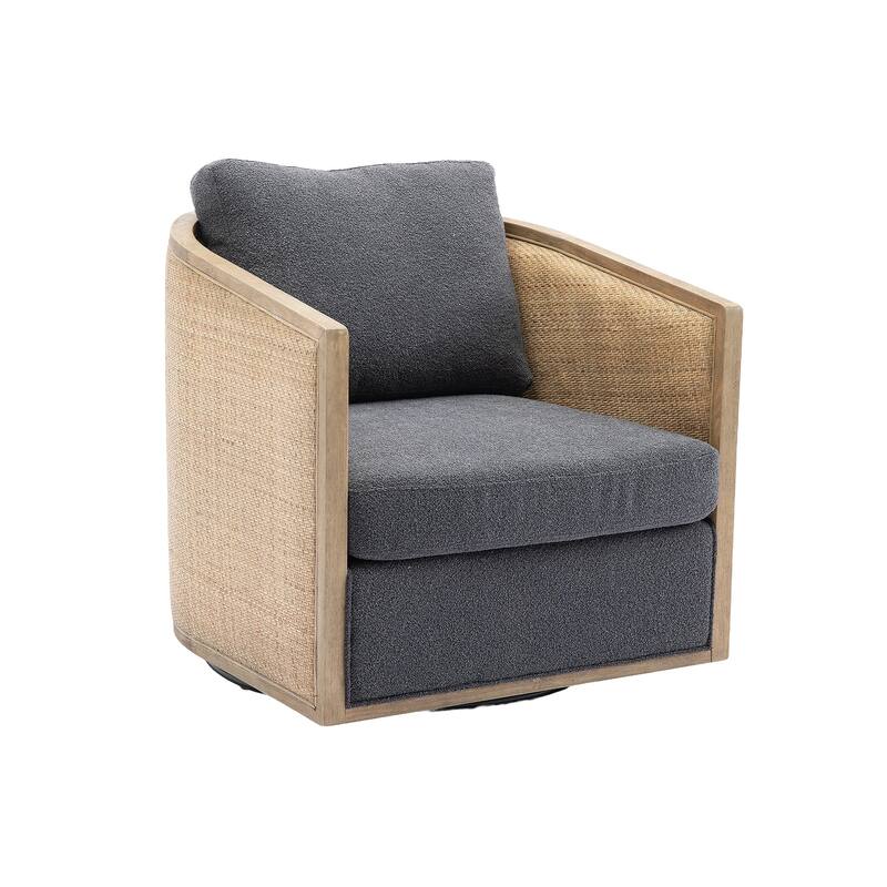 Swivel Barrel Chair, Comfy Round Accent Sofa Chair, 360 Degree Club Chair Arm Chair