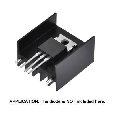 25x23x16mm TO-220 Aluminum Heatsink for Transistor with 2 Pin 20pcs