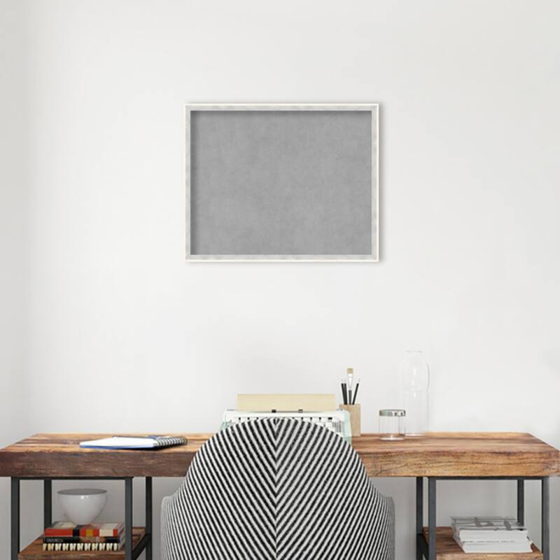 Amanti Art Paige White Silver Framed Magnetic Board