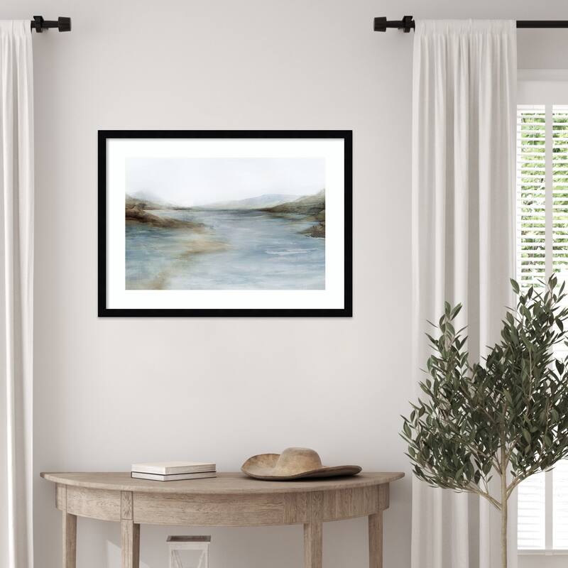 Misty River Through Quiet Hills by Ian C Wood Framed Wall Art Print