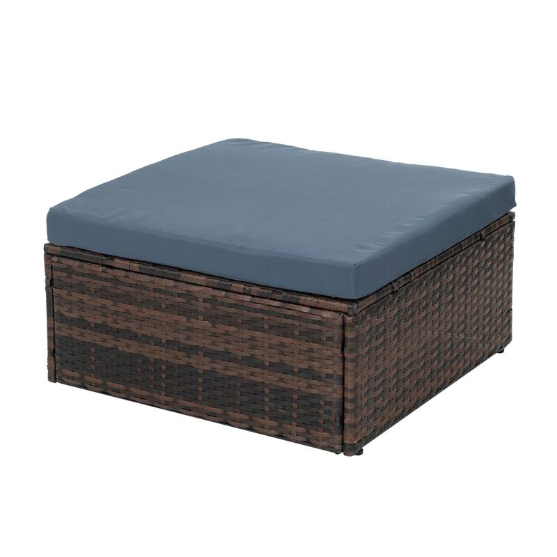 GDFStudio - Stylish 5-Piece Outdoor PE Wicker Patio Set with Tempered Glass Coffee Table, Seats 4