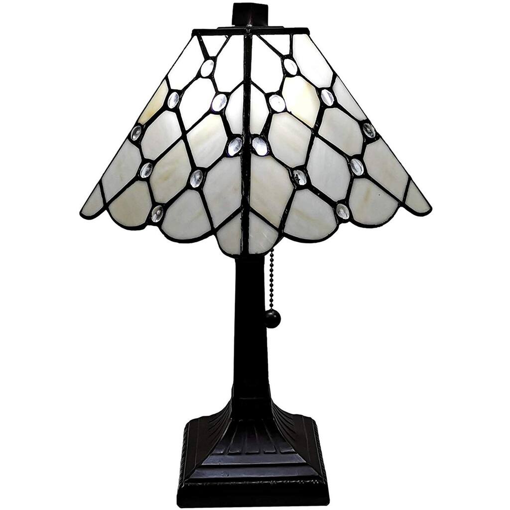 Tiffany Style White Mission Table Lamp Amora Lighting