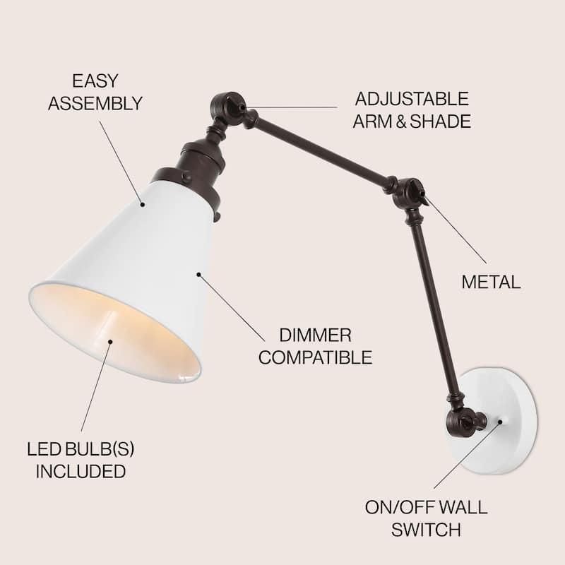 Rover 7" Adjustable Arm Metal LED Wall Sconce by JONATHAN Y
