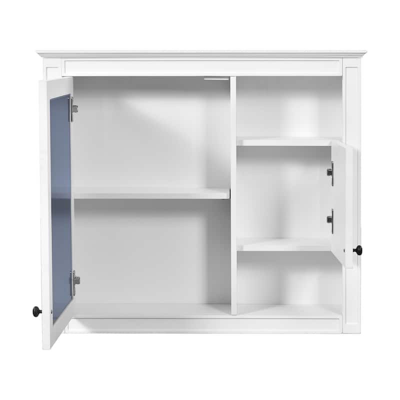 Wall Mounted Bathroom Storage Cabinet, Bathroom Wall Cabinet with Mirrored Door, Medicine Cabinet with 3 Adjustable Shelves