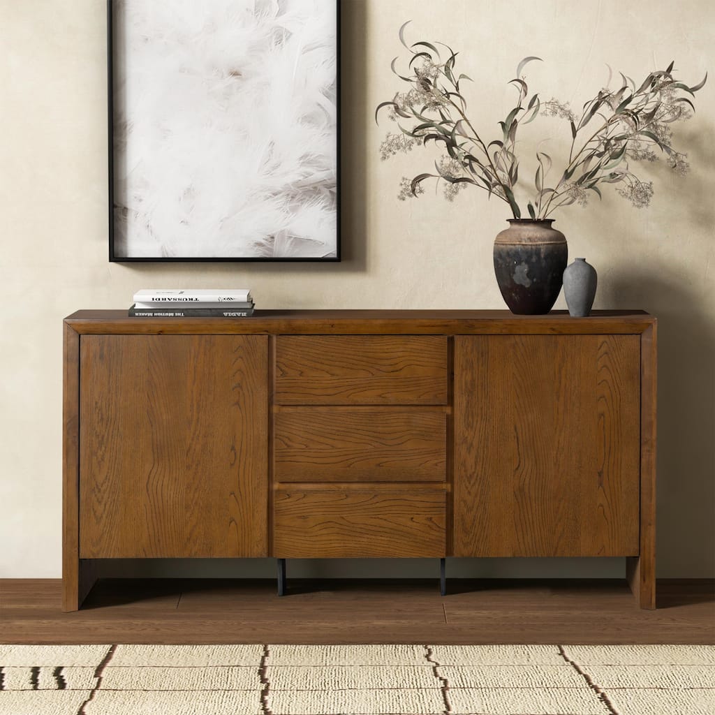 SAFAVIEH Couture Darnell Wood 3-Drawer Sideboard - 74"W x 19"D x 36"H