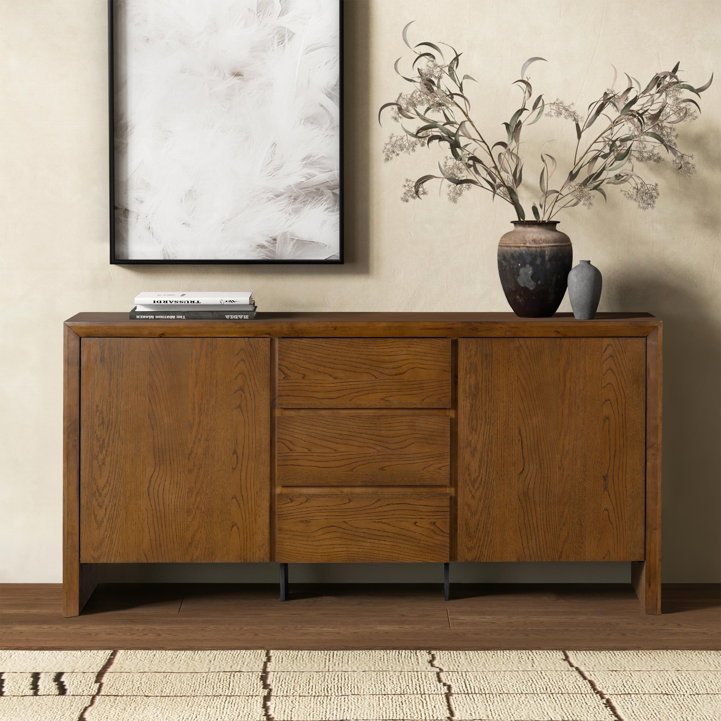SAFAVIEH Couture Darnell Wood 3-Drawer Sideboard - 74"W x 19"D x 36"H
