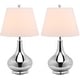 preview thumbnail 6 of 6, SAFAVIEH Lighting 24-inch Amy Gourd Glass Silver Table Lamp (Set of 2) - 14"x14"x24"