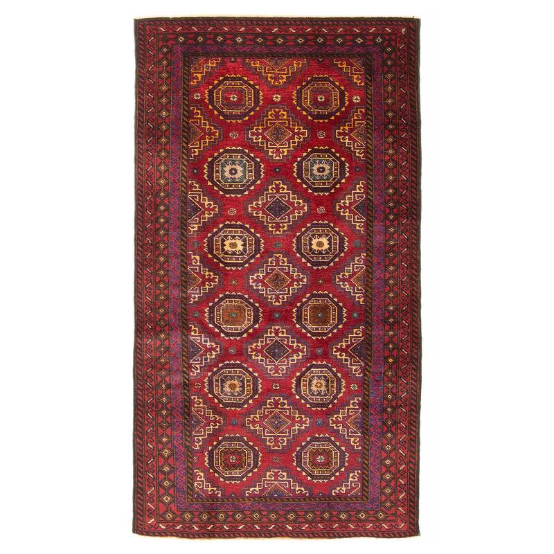 ECARPETGALLERY Hand-knotted Teimani Red Wool Rug - 3'4 x 6'4 - 3'4 x 6'4 - Red