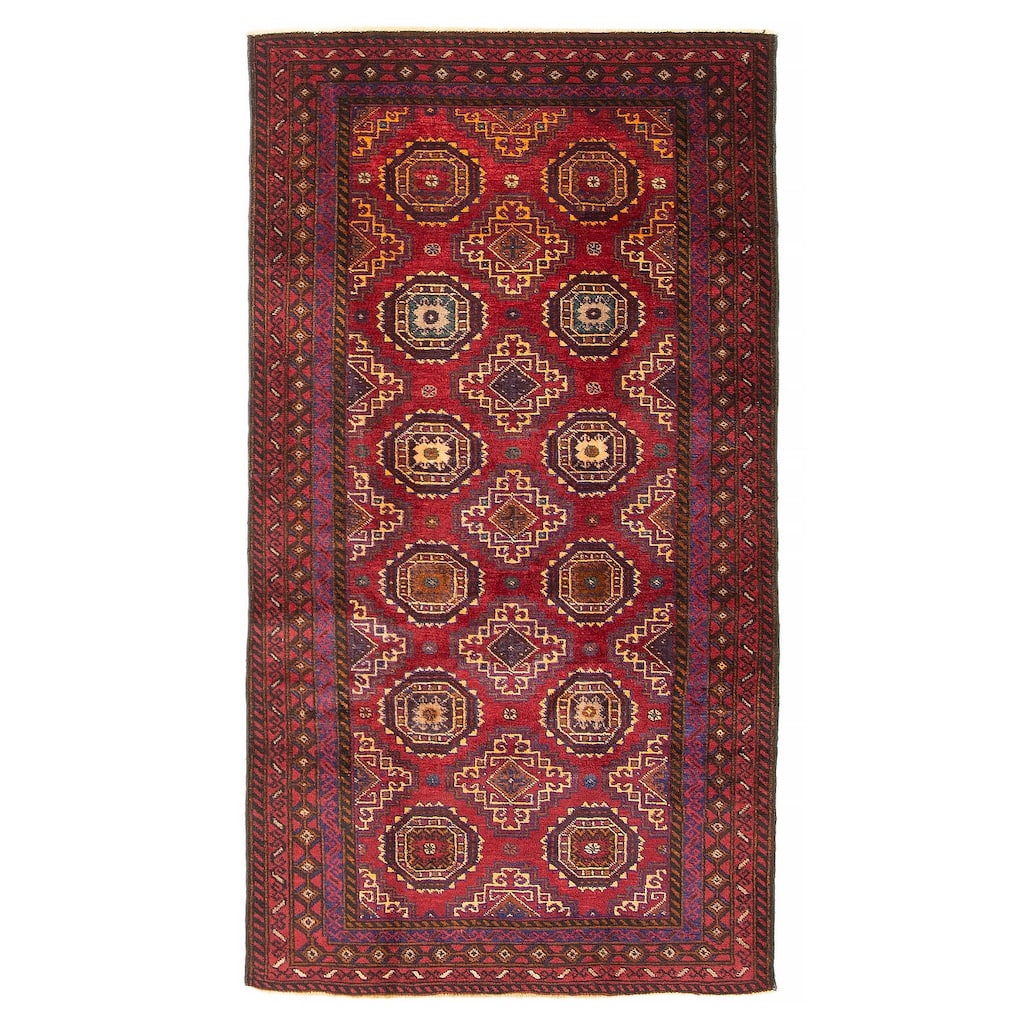 ECARPETGALLERY Hand-knotted Teimani Red Wool Rug - 3'4 x 6'4
