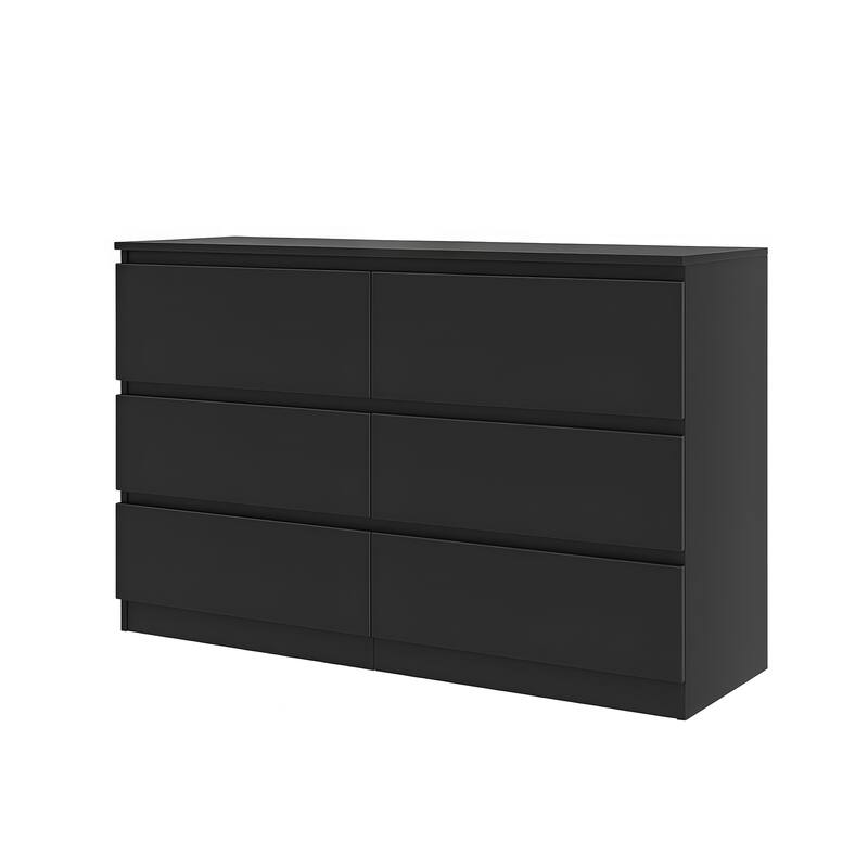 6 Drawer Dresser with Spacious Countertop,Wood Storage Cabinet with Concealed Handles & 6 Deep Drawers,15.7"D x 47.2"W x 30.9"H