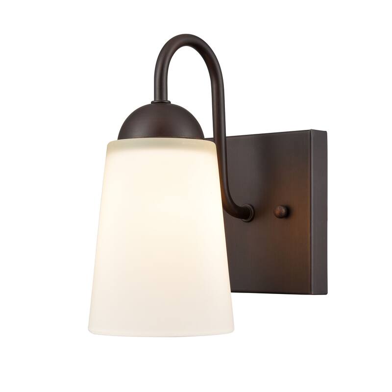 Millennium Lighting Ivey Lake 1 Light Metal Wall Sconce in Multiple Finishes with Frost Glass Shade