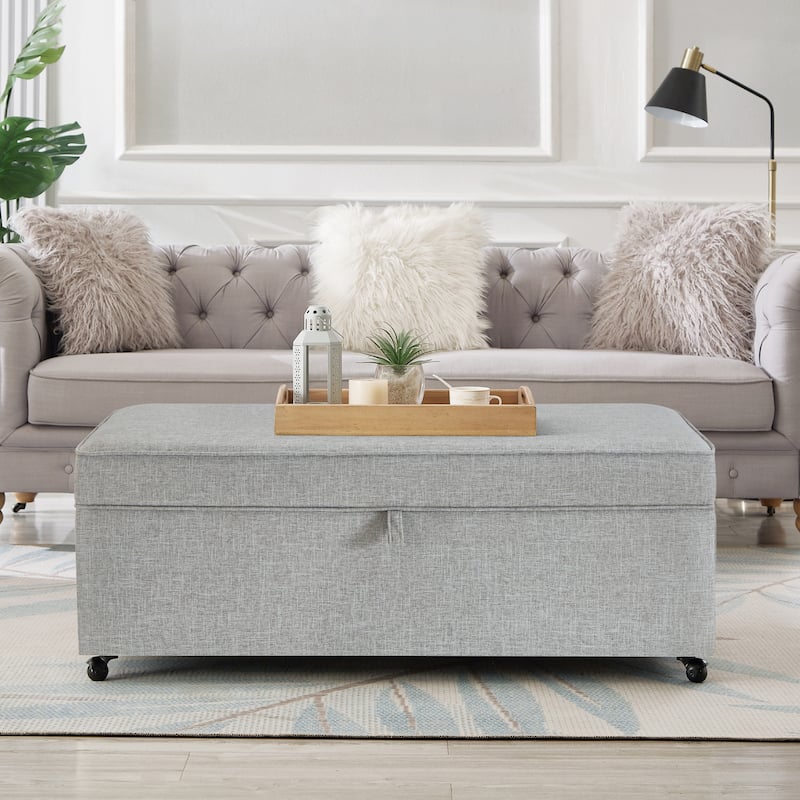 47'' Large Storage Ottoman with Wheels for Living Room