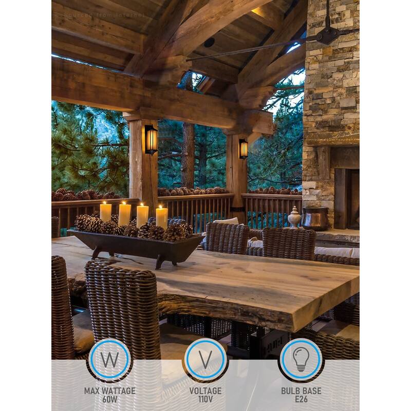 23 Inch Large Exterior Wall Lights, E26 Base, Vintage Outdoor Wall Sconce with Linear Patterned Glass, Oil Rubbed Bronze - 2pack