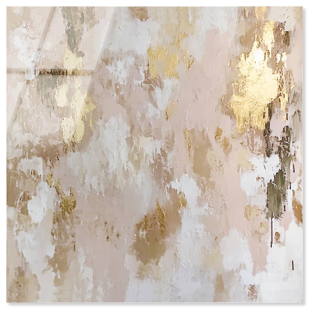 Golden Glimmer Gesture I Acrylic by Art Remedy, Ready to Hang