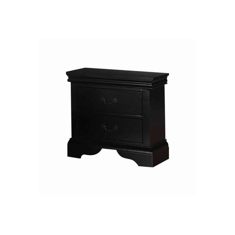 Black 2 Drawer 22 in. W Nightstand with Sturdy Hardware and Ample Storage