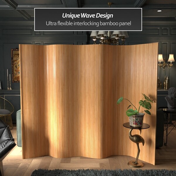 Handmade Bamboo Wave 6-foot Screen (China) - On Sale - Bed Bath