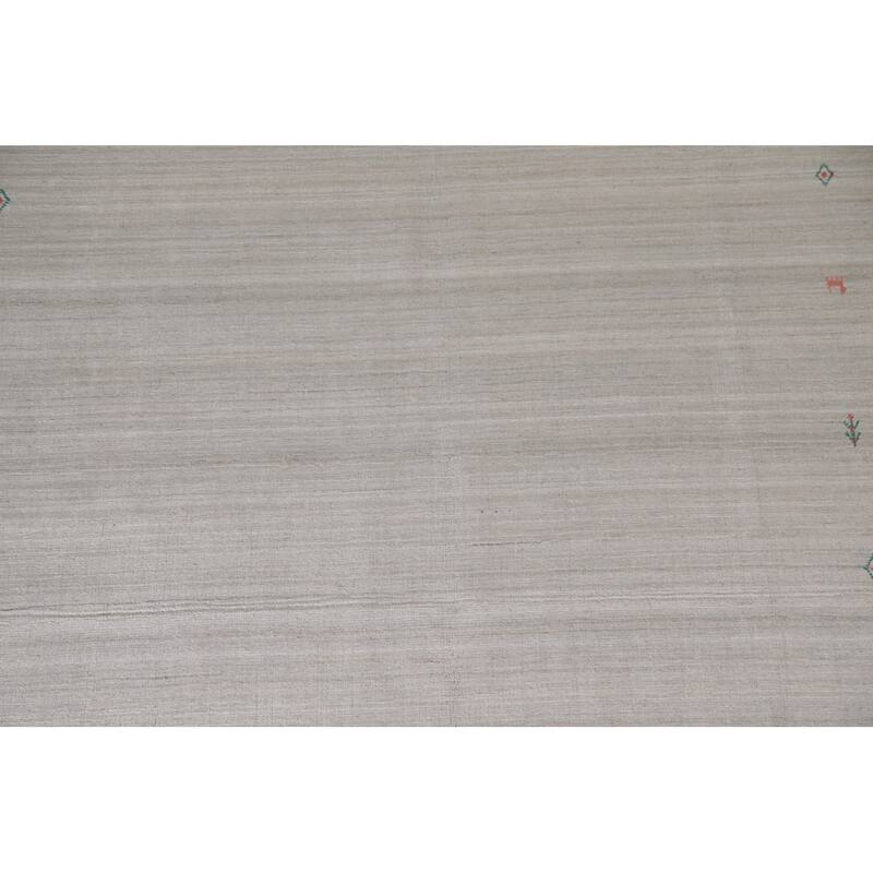 Gabbeh Indian Area Rug Handmade Tribal Beige Wool Carpet - 7'10"x 9'9"