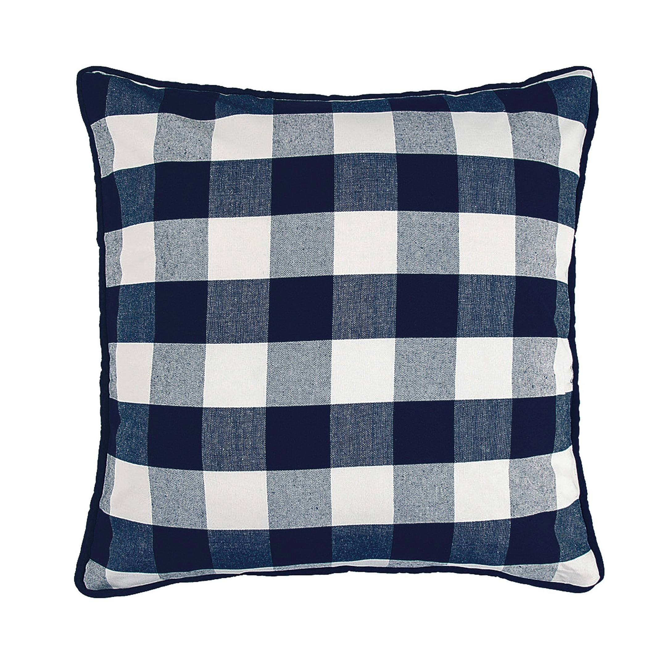 navy buffalo check pillow