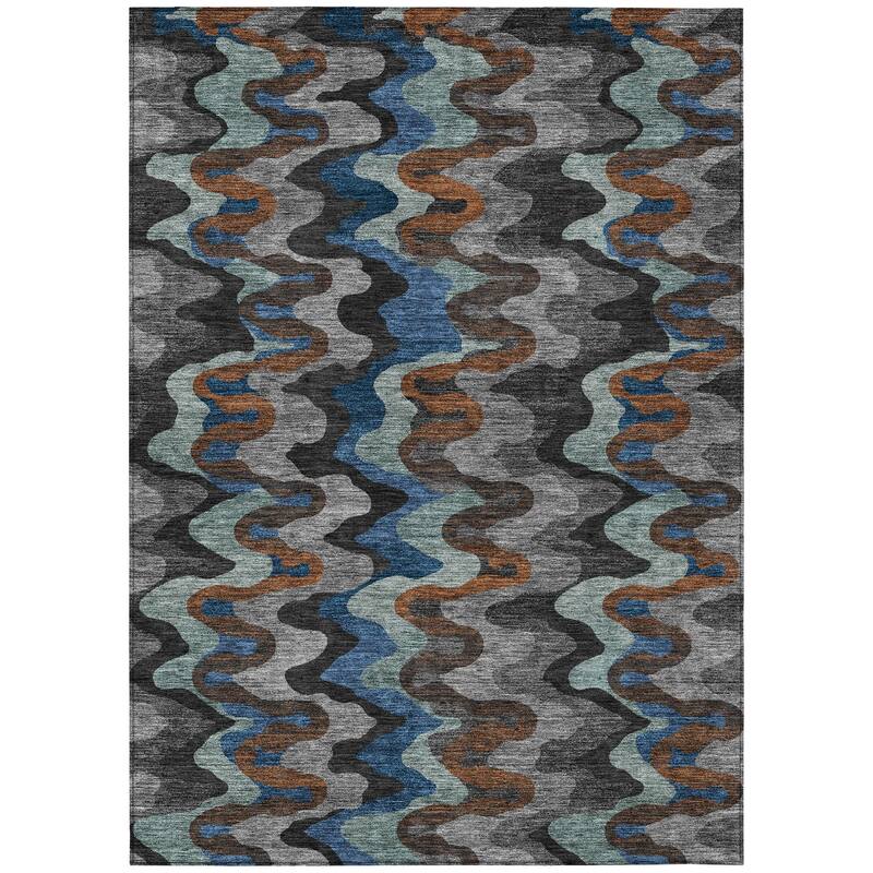 Machine Washable Indoor/ Outdoor Modern Mason Chantille Rug