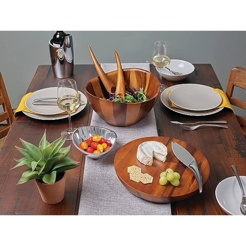 Nambe Canu Acacia Wood Chip N Dip Server - 22 L x 5.5 W x 3.5 H