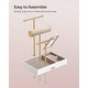 preview thumbnail 14 of 17, Gold Metal Multi-Tier Jewelry Holder with Necklace, Earring & Bracelet Organizer Stand - 6.7"D x 10.6"W x 11.4"H