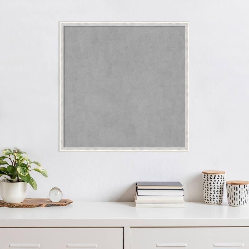 Amanti Art Paige White Silver Framed Magnetic Board