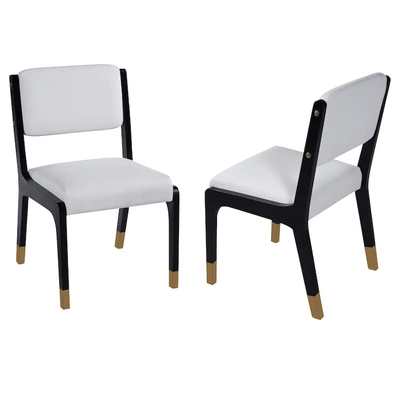 Wooden Dining Chairs Set of 2, Modern Fabric Upholstered Kitchen Side Chairs, Farmhouse Dining Room Accent Chair