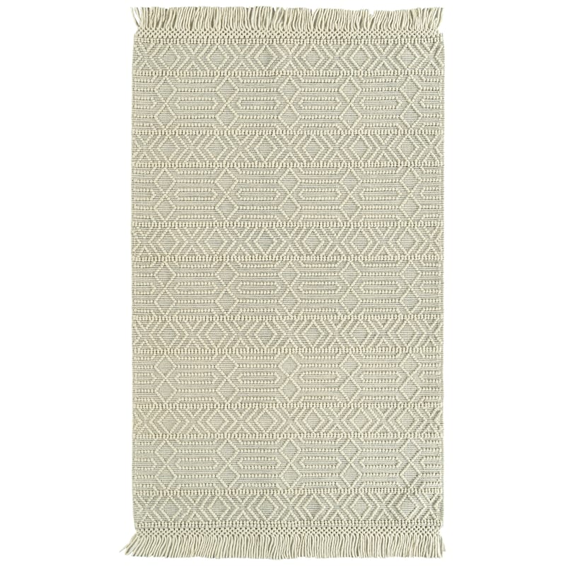 Mara Collection Ivory Square Indoor Throw Rug - 8' x 10'