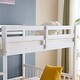 preview thumbnail 29 of 31, Full Size Bunk Bed With Trundle Bed, With Ladder And Safety Rails Pinewood Bunk Bed