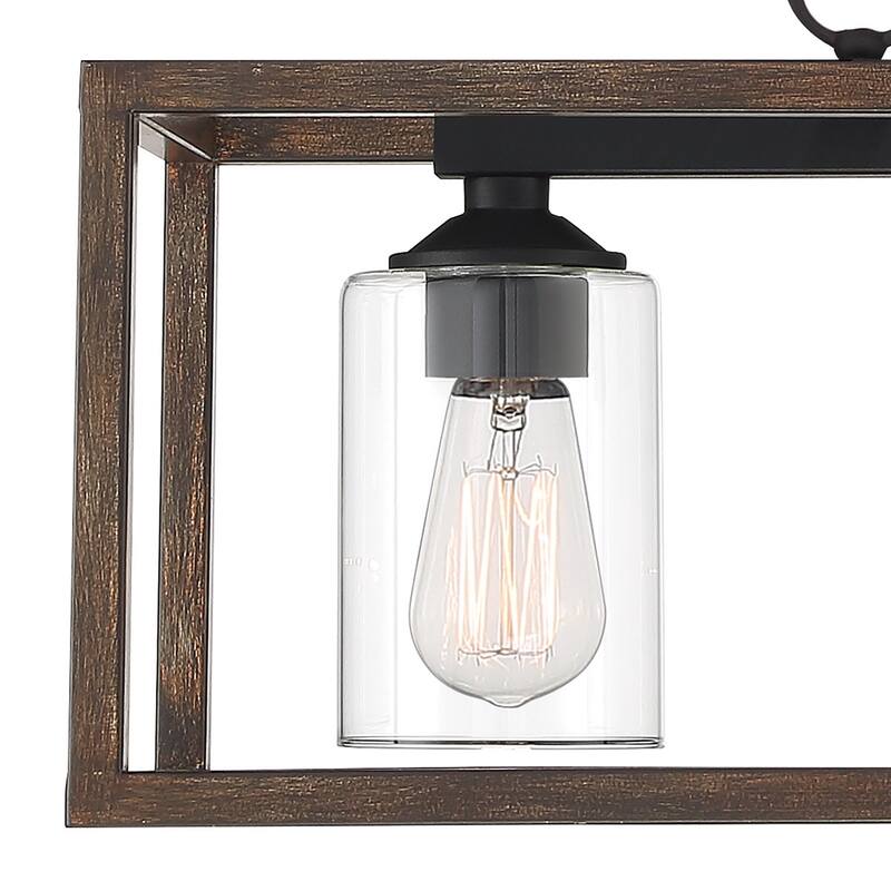 Moulins 3-ight Linear Modern Farmhouse Rectangle Chandelier with UL Certified - 25in