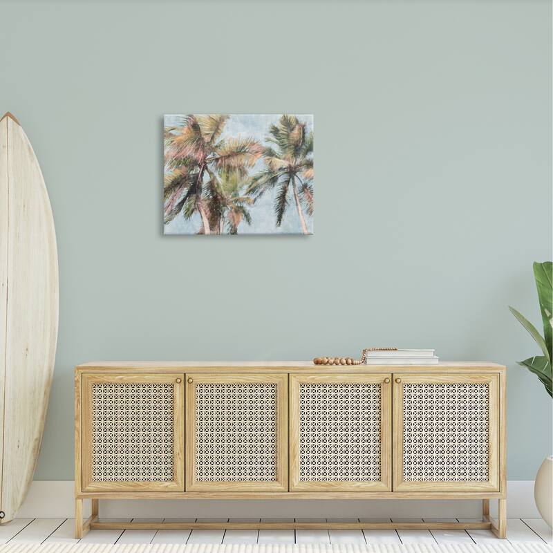 Stupell Tall Looming Breezy Palm Trees Stretched Canvas Wall Art, Design by Nina Blue