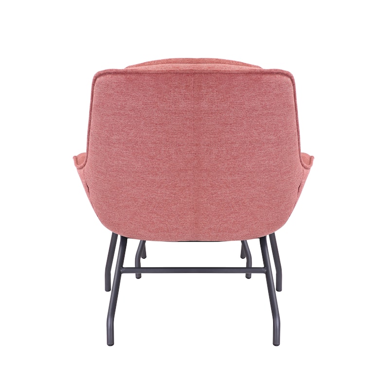 Porthos Home Alson Fabric Accent Chair and Ottoman Set with Steel Legs