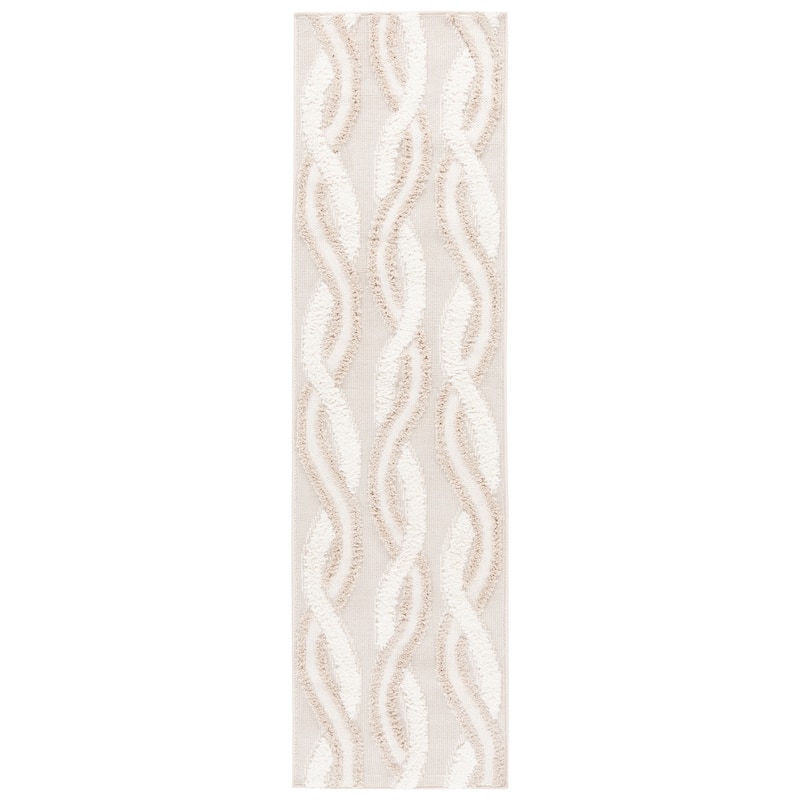 SAFAVIEH Trends Bera Scandinavian Geometric Rug - 2'2" x 8' Runner - Beige/Ivory