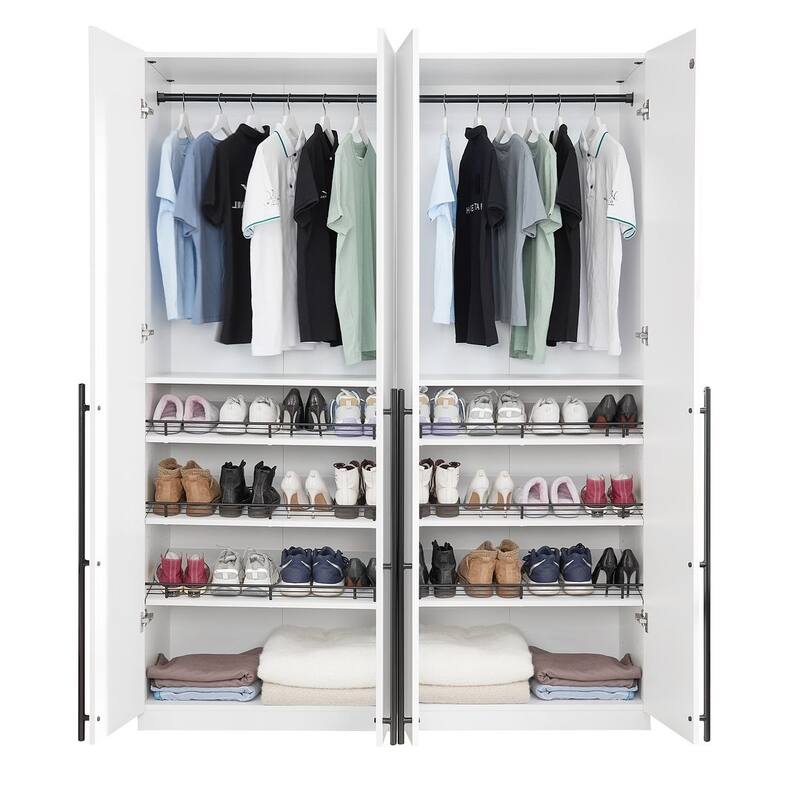 Manhattan Comfort Lee Modern 3.0 Freestanding Wardrobe Closet Armoire Set of 2