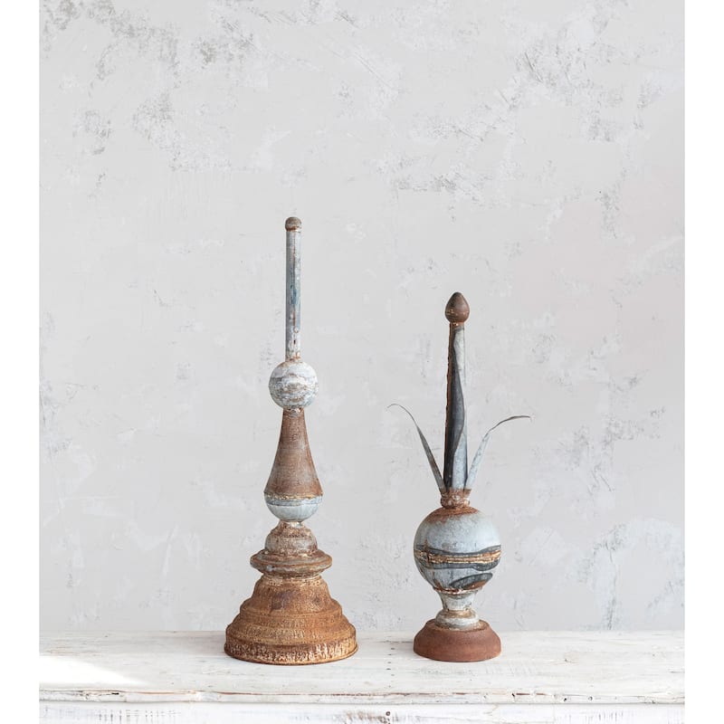 Metal Finial Spindle Decor - 6.0"L x 11.0"W x 25.0"H