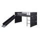 preview thumbnail 2 of 4, Gunmetal Twin Size Metal Loft Bed with Slide for Kids