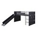 preview thumbnail 2 of 10, Twin Size Metal Loft Bed with Slide for Kids, Boys and Girls, Bedroom