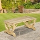 preview thumbnail 1 of 15, Outsunny 2-Person Wood Outdoor Garden Bench with a Unique Wheel Designed Legs - 38.5" W x 19.75" D x 15.5" H Natural