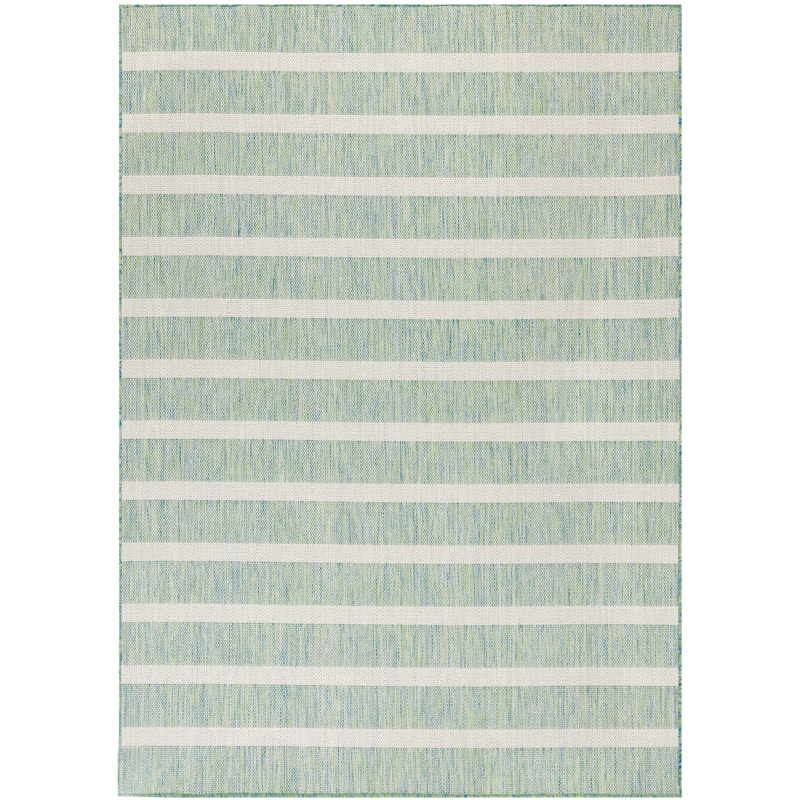 Nourison Positano Indoor/Outdoor Striped Area Rug. - 8' x 10' - Blue/Green/Ivory