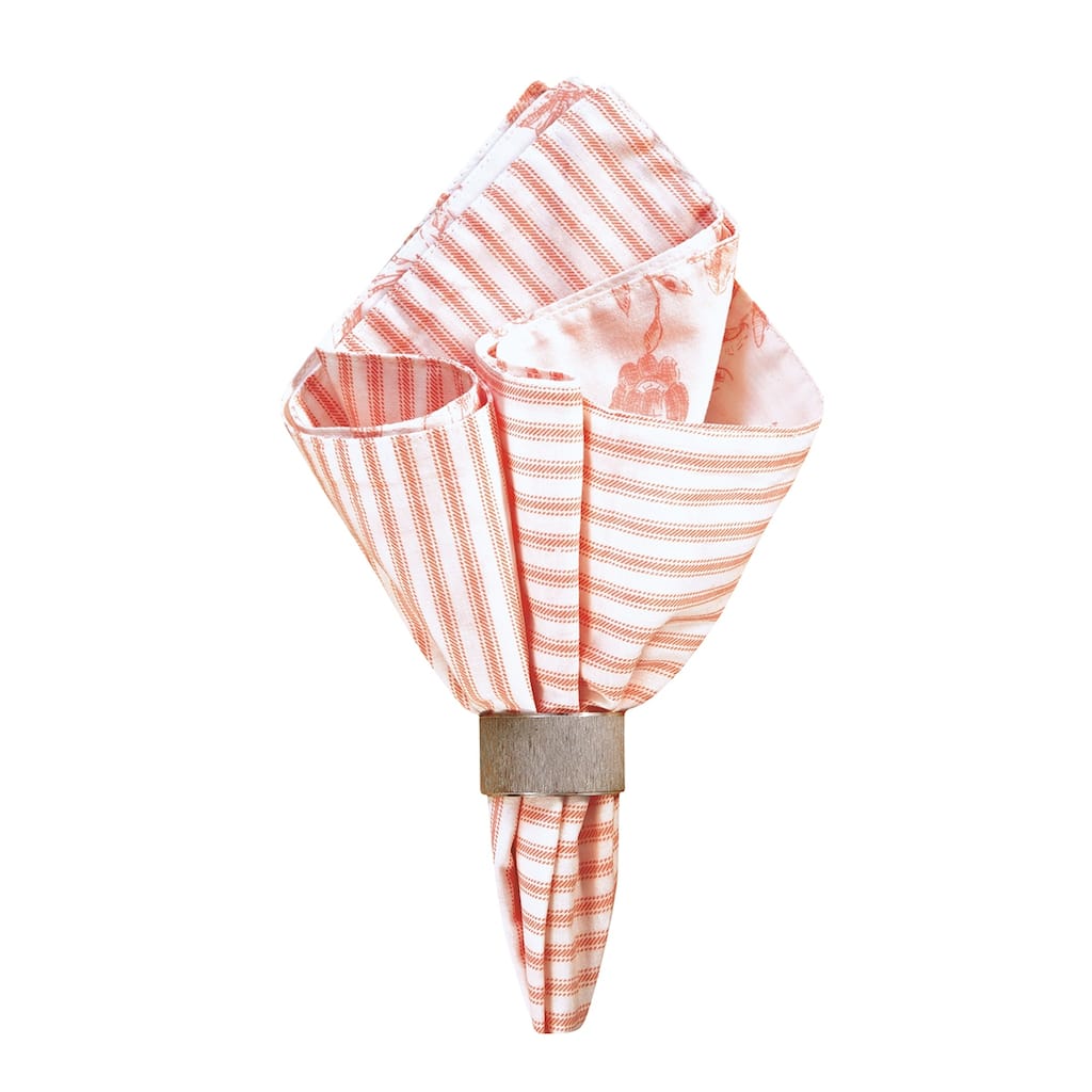 Brighton Pink Cotton Reversible Napkin Set of 6 - Set of 6