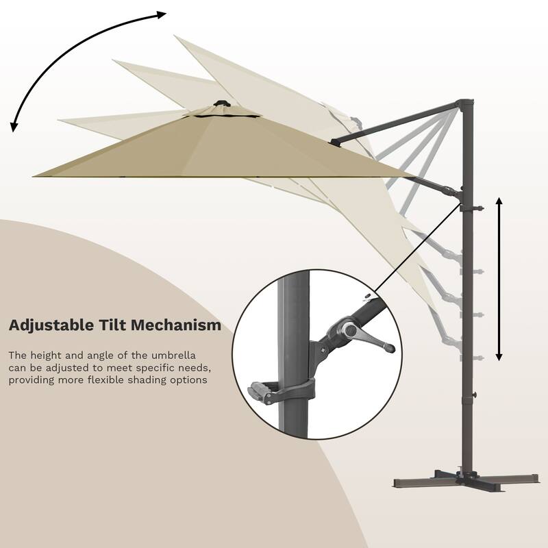 Patiowell 10FT Patio Umbrella with Push Button Tilt and Crank, Outdoor Umbrella, Multiple Colors