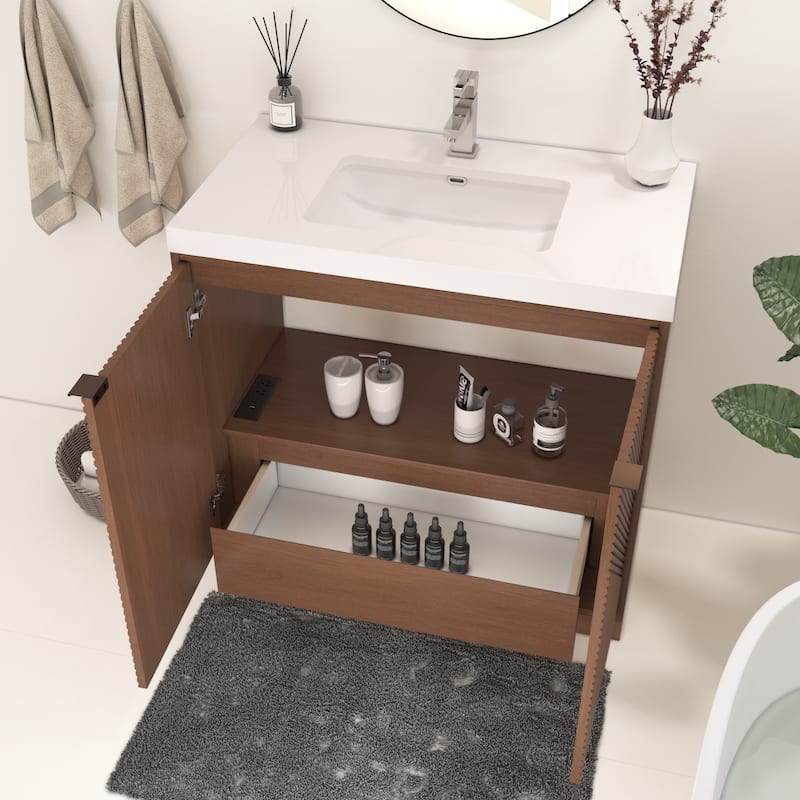 Milano 36" Freestanding Bathroom Vanity with Reinforced Acrylic Sink