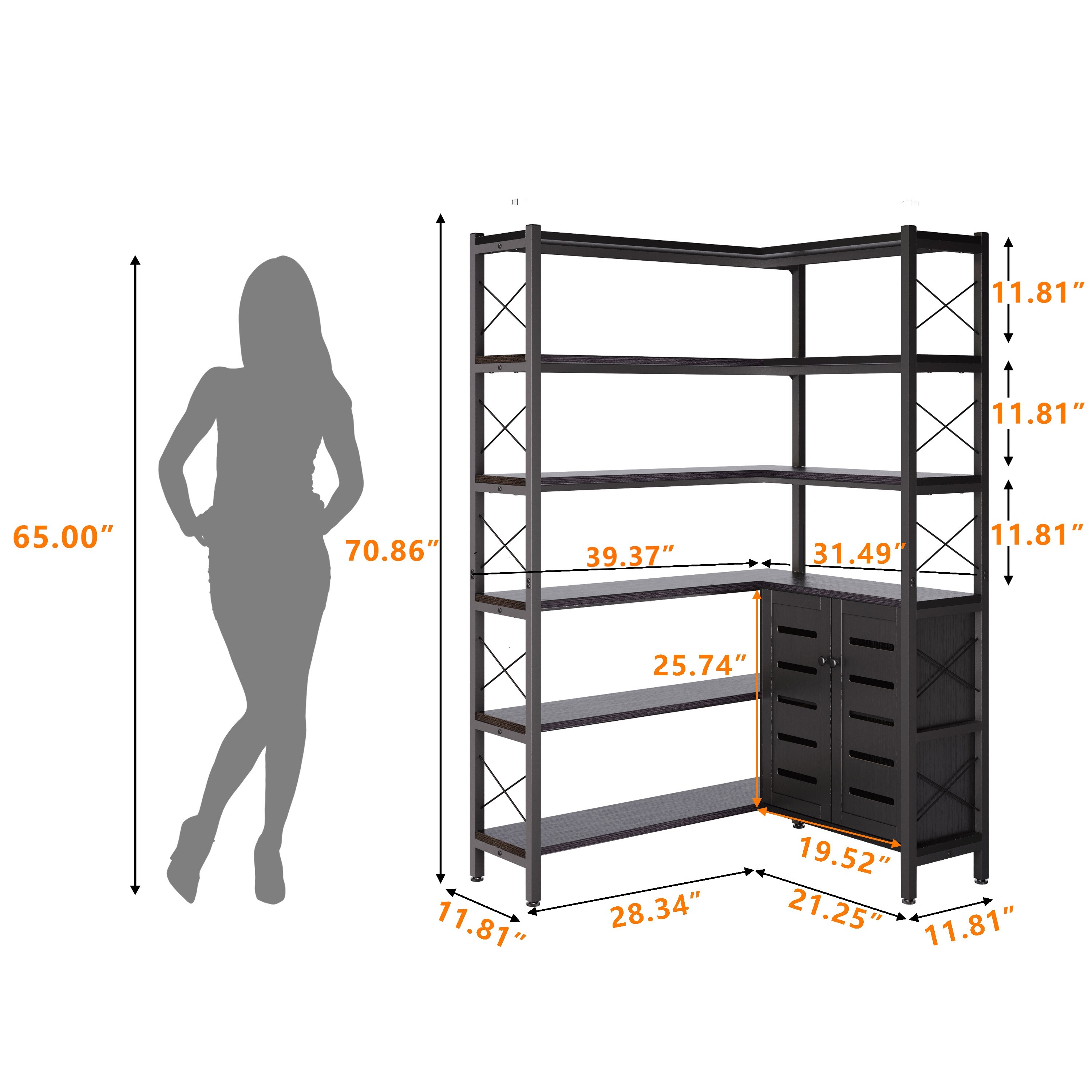 家具 Yecunkang Amazon.com: IRONCK Industrial Bookshelf 5-Tier 31.5 in Wide