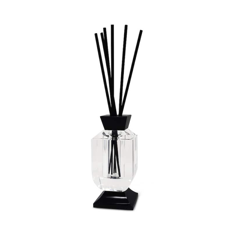 Lilly of the Valley Scented Crystal Reed Diffuser with Black Accents - 2.5"L x 2.5"W x 5"H