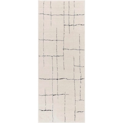 Hauteloom Koume Hallway, Kitchen Runner Rug - High Pile - Rose Cream - 2'8" x 7'3"