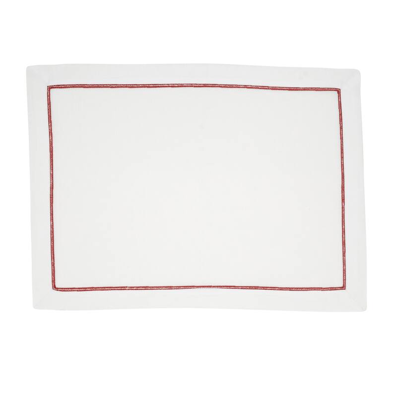 Embroidered Line Design Placemat (Set of 4) - 14"x20"