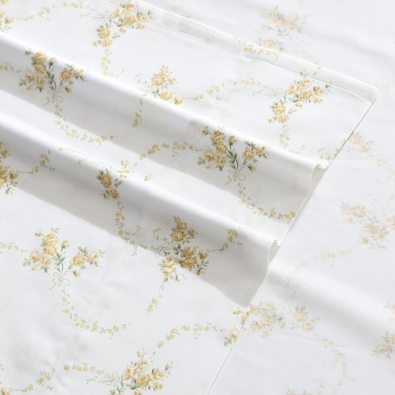 Laura Ashley Soft & Silky Sateen Printed Cotton Sheet Set