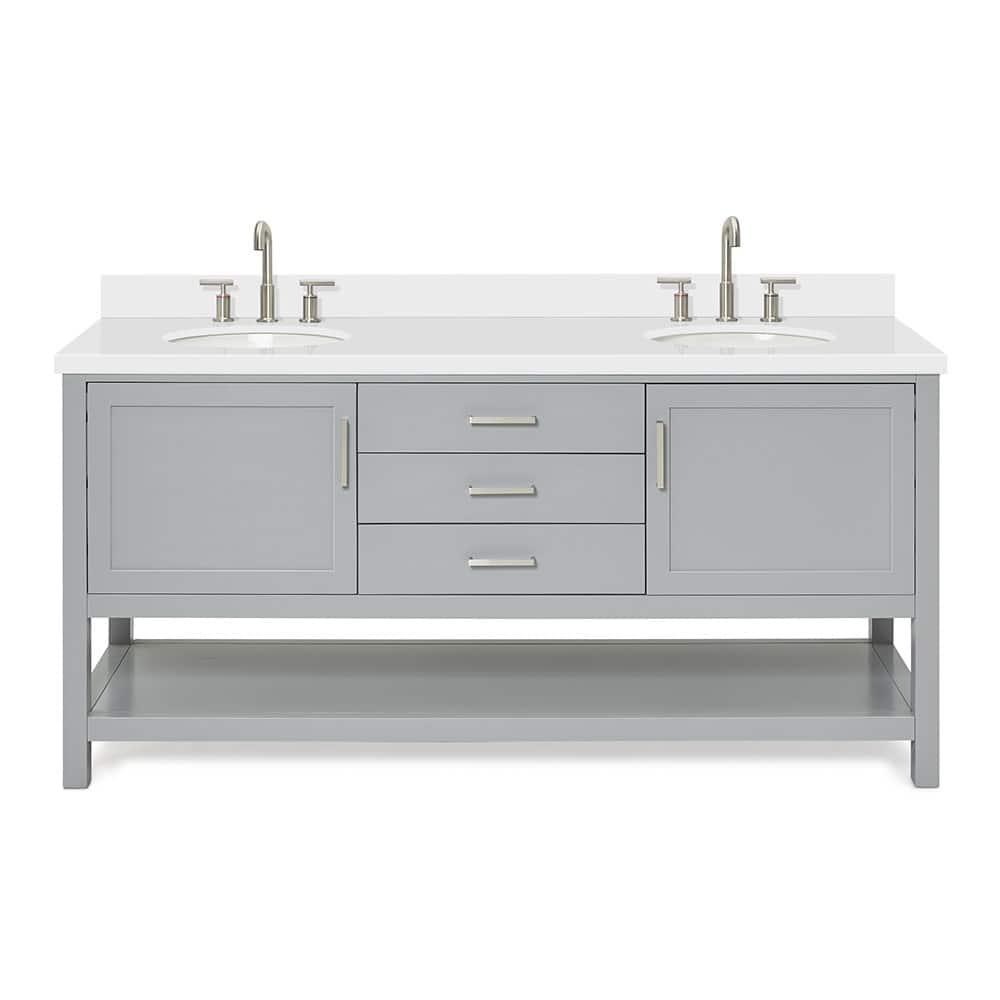 Ariel R073DWQOVO Bayhill 73" Free Standing Double Basin Vanity Set